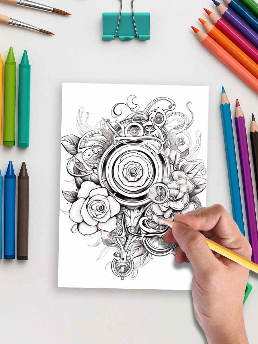 Steampunk Blooms – 253 Floral Mandala Designs - Image 5
